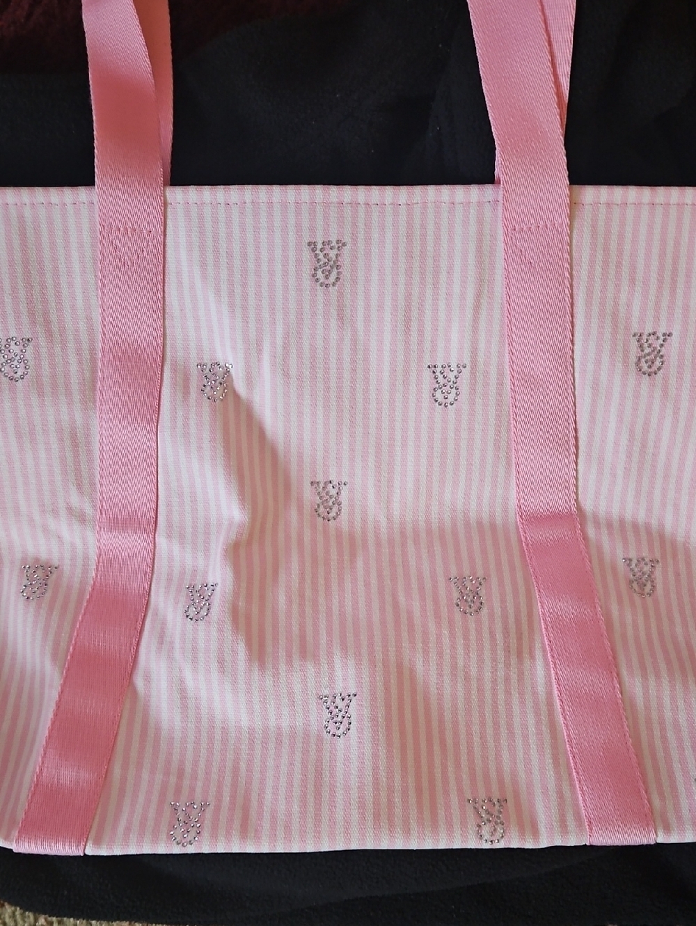 Women's Pink Striped Tote Bag by VICTORIAS SECRET